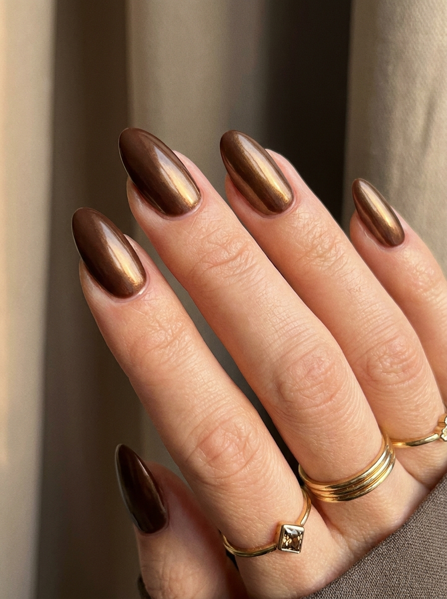 Dark Chocolate Chrome Nails als Dark Fall Nails Inspiration 2026